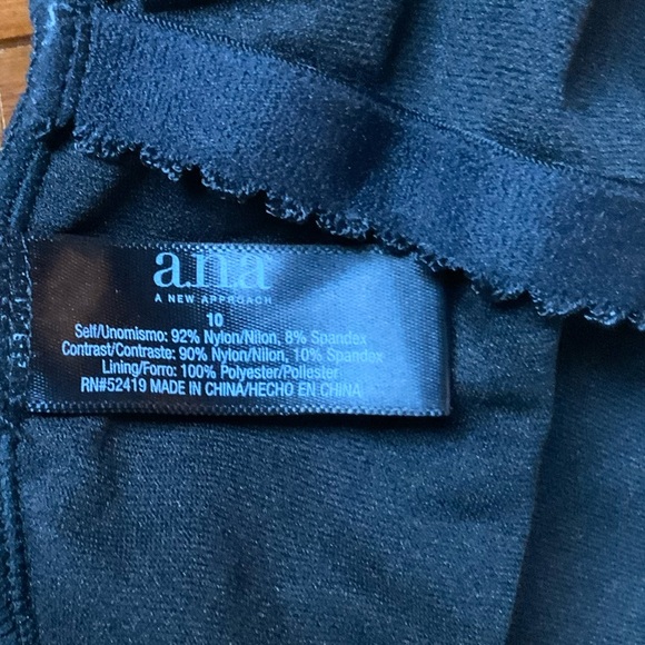 Ana A New Approach One Piece Size 10 Swimsuit Black Slimming - Picture 5 of 5